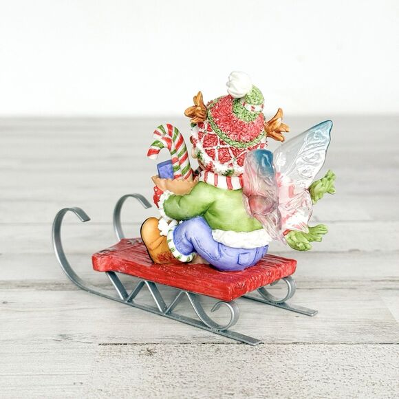 My Little Kitchen Fairies Christmas HOLIDAY SHOPPER FAIRIE 4010983 Sled Figurine - Picture 8 of 15